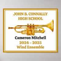 Trumpet Player High School Band Gold Personalizado
