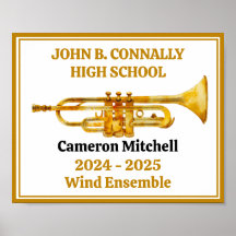 Trumpet Player High School Band Gold Personalizado