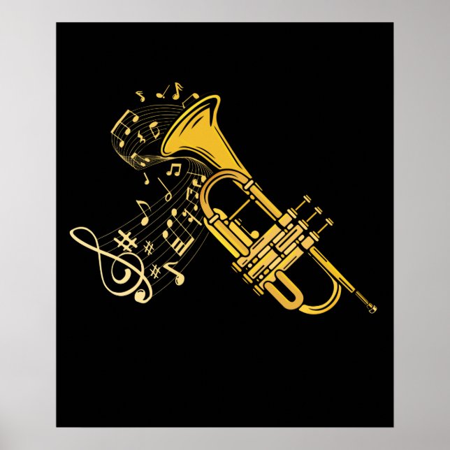 Póster Trumpet Player Jazz Music Gift Big Band Trumpet (Frente)