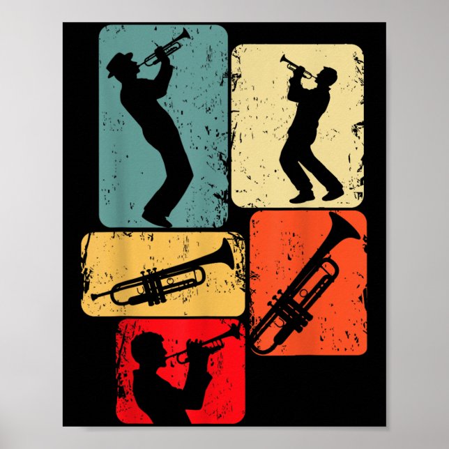 Póster Trumpet Trumpeter Jazz Musician Boys Men  (Frente)