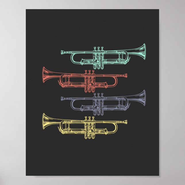 Póster Trumpet Vintage (Frente)