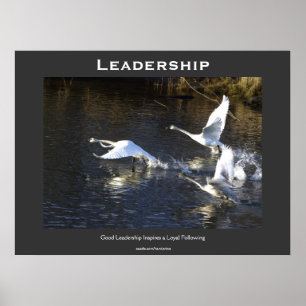 Póster Trumpeter Swans Motivational Poster