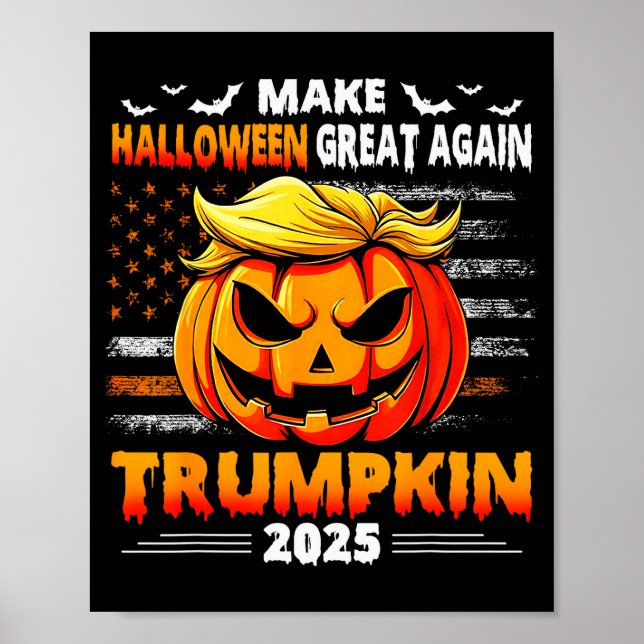Póster Trumpkin 2025 Usa Make Halloween Great Again Funny (Frente)