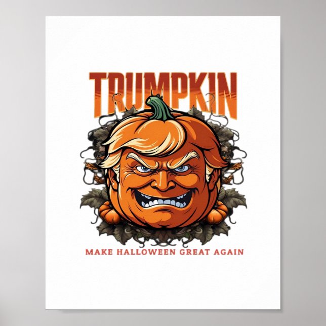 Póster Trumpkin de Halloween vuelve a hacer grande a Hall (Frente)