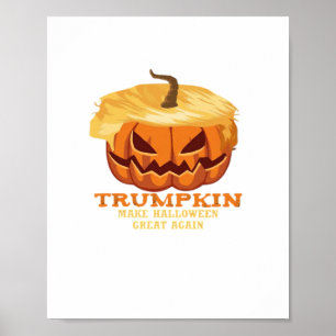 Póster Trumpkin Funny Calabaza Halloween - disfraz clásic