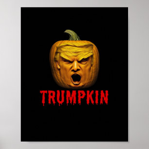 Póster Trumpkin - Funny Donald Pumpkin Halloween