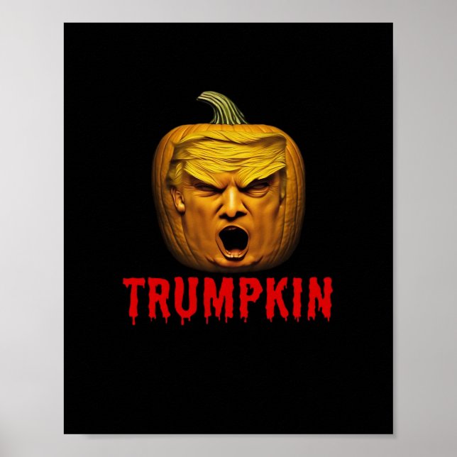 Póster Trumpkin - Funny Donald Pumpkin Halloween (Frente)