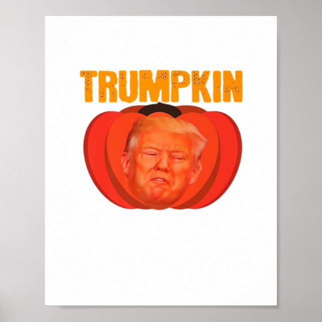 Póster Trumpkin Halloween Jack O Lantern Gráfica divertid (Frente)