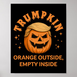 Póster Trumpkin Naranja afuera de la divertida Halloween