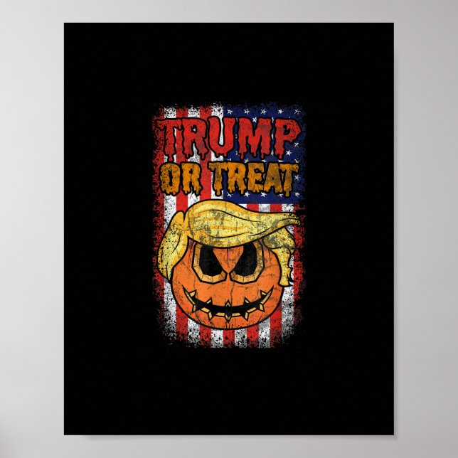 Póster Trumpkin O Trate La Funny Trumpkin De Halloween (Frente)