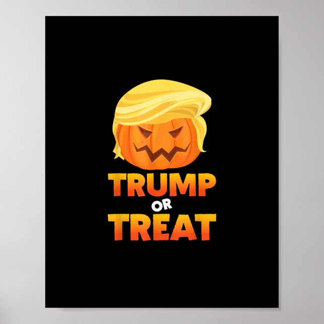 Póster Trumpkin O Trate Ropa De Halloween Trumpkin (Frente)