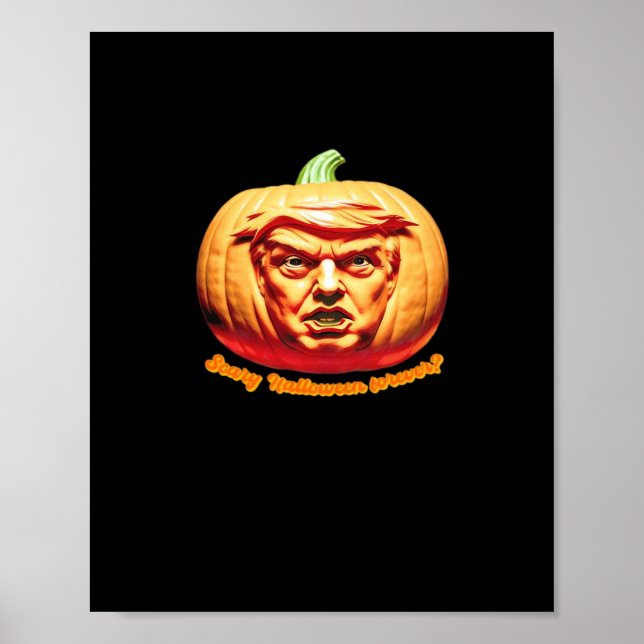Póster Trumpkin Scary Halloween Calabaza Mejor Diseño de  (Frente)