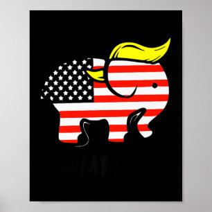 Póster Trumplican Gracioso Trump Bandera Republicana Esta