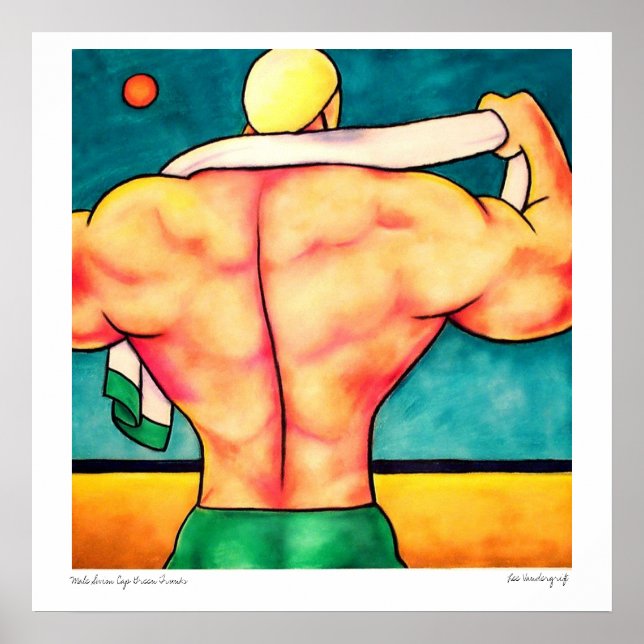 Póster Truncos verdes de Cap de natación masculina (Frente)