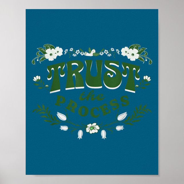 Póster Trust The Process, Feminine Floral Sitive Motivati (Frente)