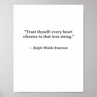 Póster Trust Thyself — Ralph Waldo Emerson Minimalist Wal