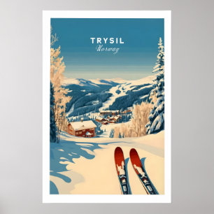Póster Trysil Ski Print Noruega Deportes de Invierno 1