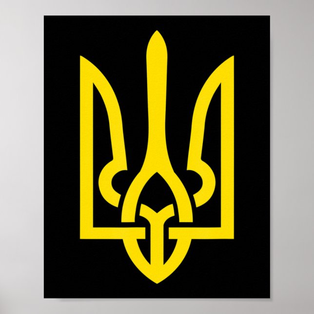 Póster Tryzub Symbol of Ukraine Ukraine Patriot Stand wit (Frente)