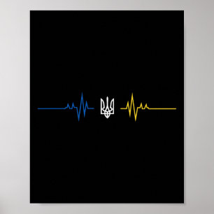 Póster Tryzub ucraniano bandera de Ucrania latido - Ucran