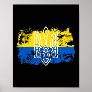 Póster Tryzub Unidos Con Ucrania Tridente Ucraniano