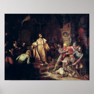 Póster Tsar Ivan III que rasga el hecho de tártaro Khan