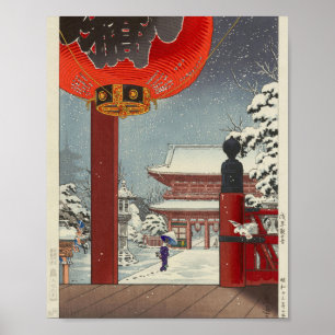 Póster Tsuchiya Koitsu Día De Invierno En El Templo Asaku