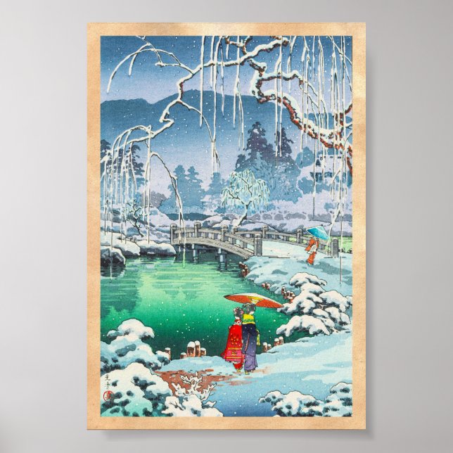 Póster Tsuchiya Koitsu esboza lugares famosos en Japón (Frente)