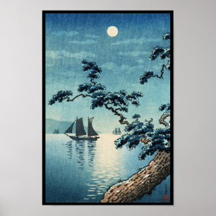 Póster Tsuchiya Koitsu Maiko Orilla del mar shin hanga