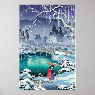 Póster Tsuchiya Koitsu - Nieve de primavera en Maruyama