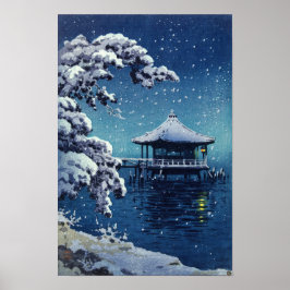 Póster Tsuchiya Koitsu - Nieve en el Ukimido en Katada