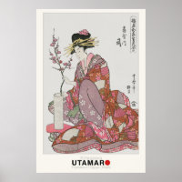 Tsukasa de Ogiya por Utamaro - Pos japoneses de ép