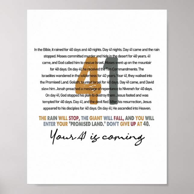 Póster Tu 41 es cristiana de fe de Dios (Frente)