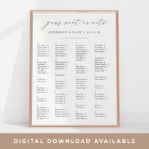 Tu asiento espera | Gráfico de asientos alfabético