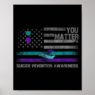 Póster Tú Bandera Americana Conciencia de Prevención del