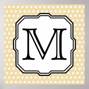 Póster Tu carta. Monograma personalizado. Punto de Polka 