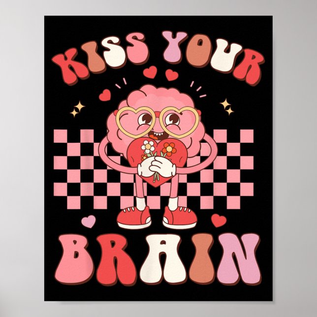 Póster Tu cerebro San Valentín Día de prueba de profesore (Frente)