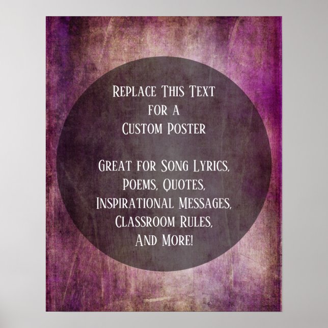 Póster Tu cita favorita Berry & Brown Grunge en círculo (Frente)