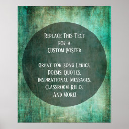 Póster Tu cita favorita Green Brown Grunge on Circle