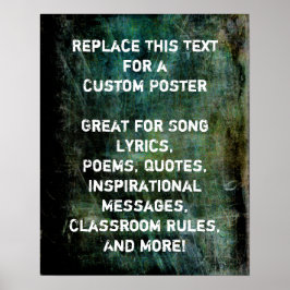 Póster Tu Cita Favorita Textura Grunge Oscura Intensa