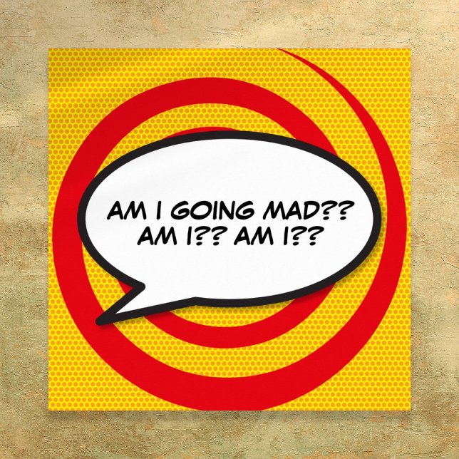 Póster Tu discurso de mensaje burbuja libro de cómics ret (Custom Message Speech Bubble Fun Comic Book Poster)