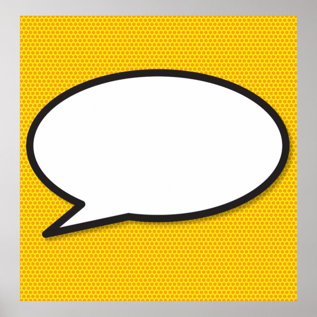 Póster Tu discurso de mensaje burbuja libro de cómics ret