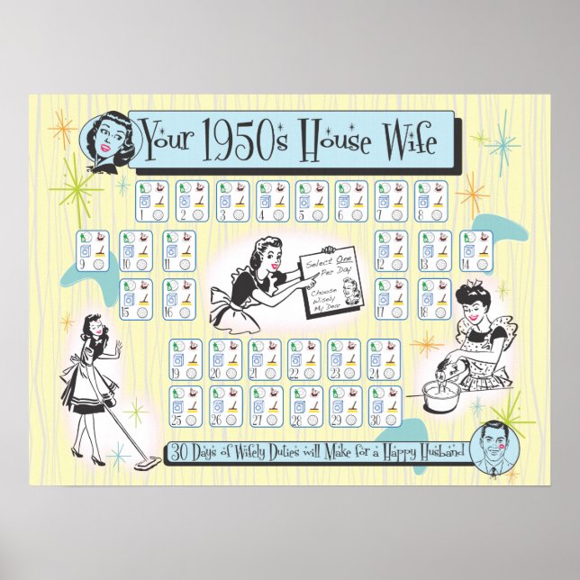Póster Tu esposa casera de los años 50 (Frente)