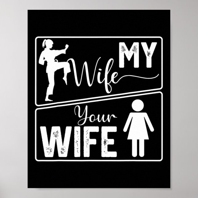 Póster Tu Esposa Mi Esposa Orgullo de Karate Divertido pa (Frente)