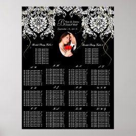 Póster Tu Foto Negro Blanco Damask 140 + Gráfico de Asien