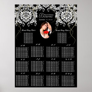 Póster Tu Foto Negro Blanco Damask 140 + Gráfico de Asien