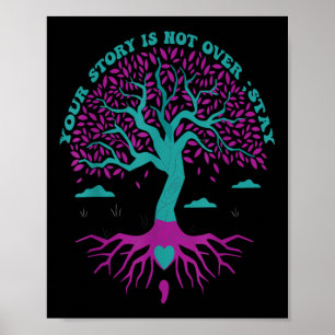 Póster Tu historia no ha terminado Quédate Semicolon Árbo