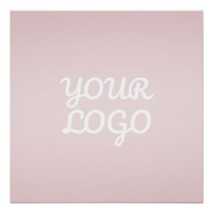 Póster Tu logotipo y elegante ombre rosa blush moderno