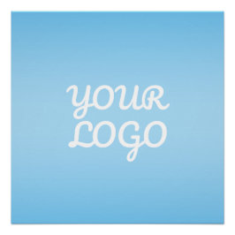 Póster Tu logotipo y ombre moderno simple | Azul claro