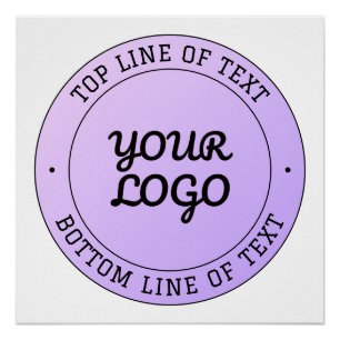 Póster Tu logotipo y texto circular editable Ombre púrp