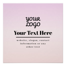 Póster Tu logotipo y texto | Pink & Peach Ombre